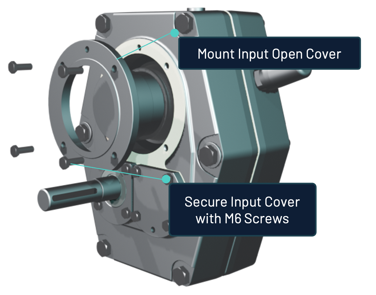 Werkflow spatial planning interface showing 3D gearbox assembly